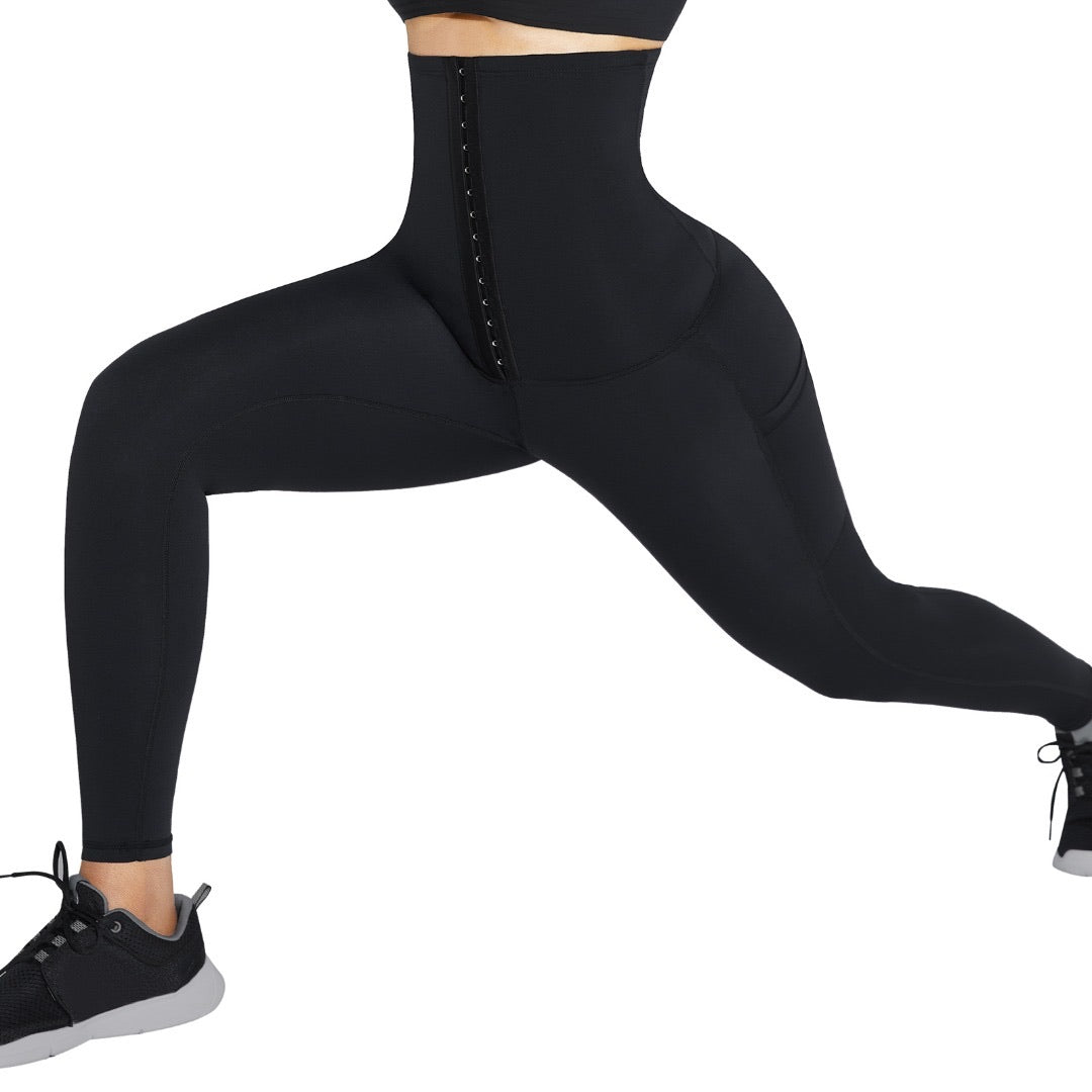 TOPWONER High Waisted Corset Waist Trainer Leggings for Women Tummy Control  Leggings Body Shaping Waist Cincher Sports Legging 