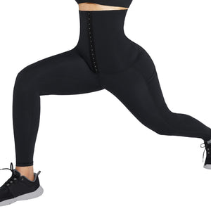 High Waist Corset Leggings With Leather Polyester Corse Belt